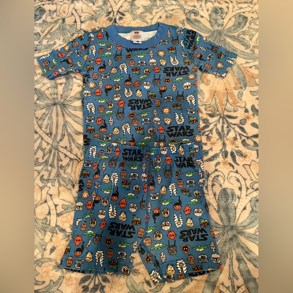 Hanna Andersson Star Wars Kids PJ Set in Blue with Character Prints Size 6-7